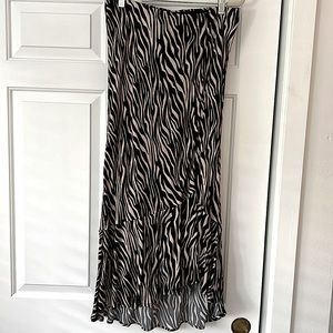 Maeve by Anthropologie Zebra Print MIDI High Low Skirt Size L